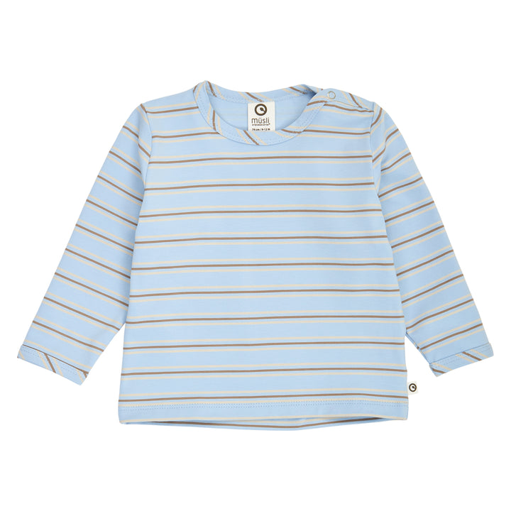 müsli Storybook Stripe L/S T Baby L_S Tee Soft blue/ Walnut/ Oak 690000332
