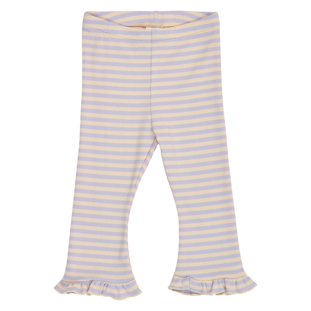 müsli Stripe Rib Frill Flared Pants Baby Pants Oak/ Mauve 690000345