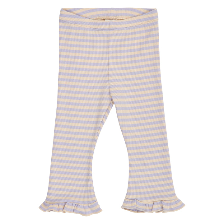 müsli Stripe Rib Frill Flared Pants Baby Pants Oak/ Mauve 690000345