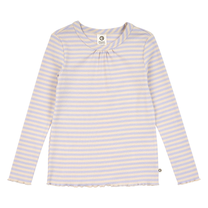 müsli Stripe Rib L/S T L_S Tee Oak/ Mauve 690000345
