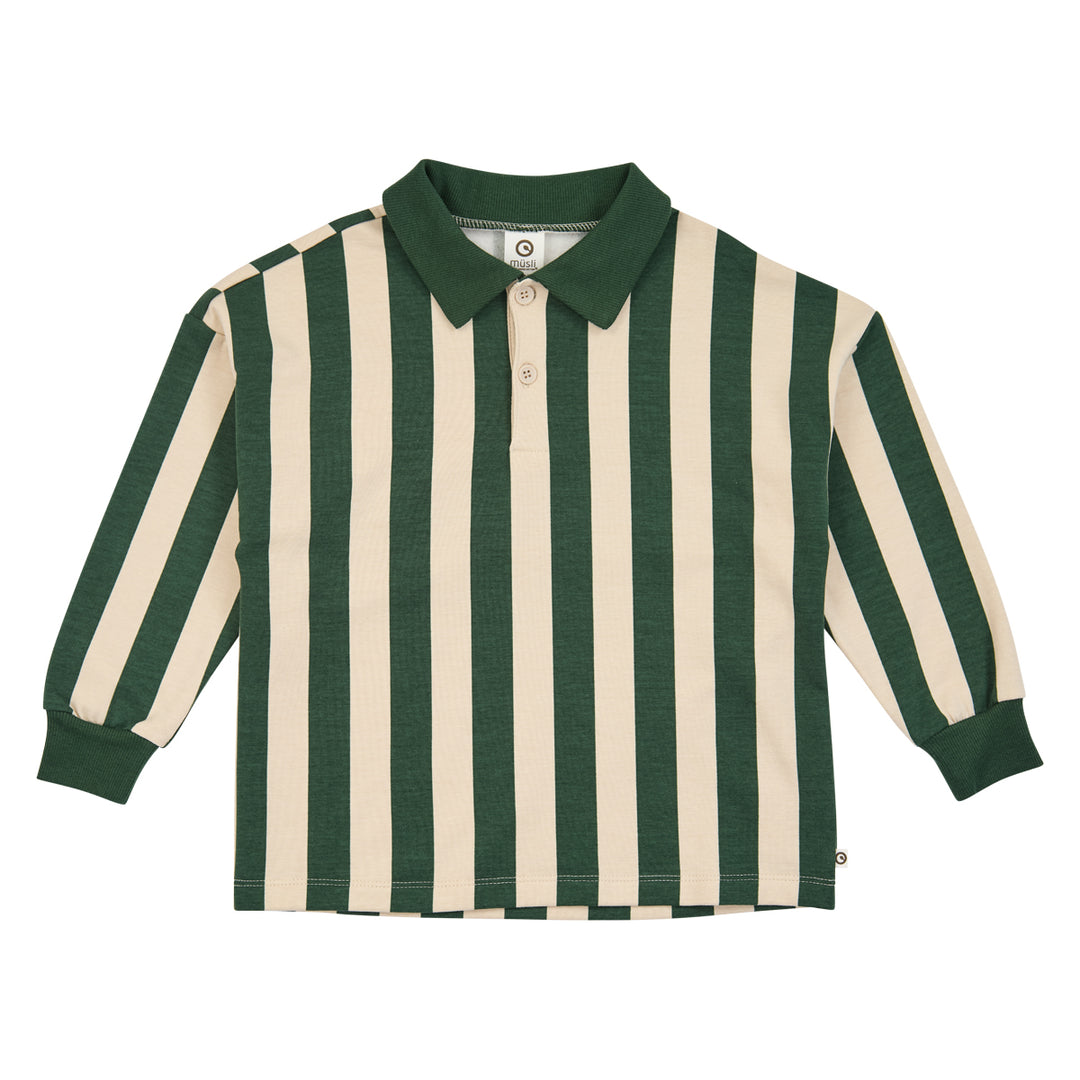 müsli Stripe Sweat L/S Polo L_S Tee Oak/ Forest green 690000335