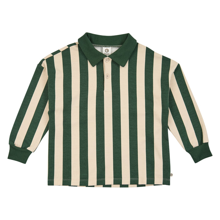 müsli Stripe Sweat L/S Polo L_S Tee Oak/ Forest green 690000335
