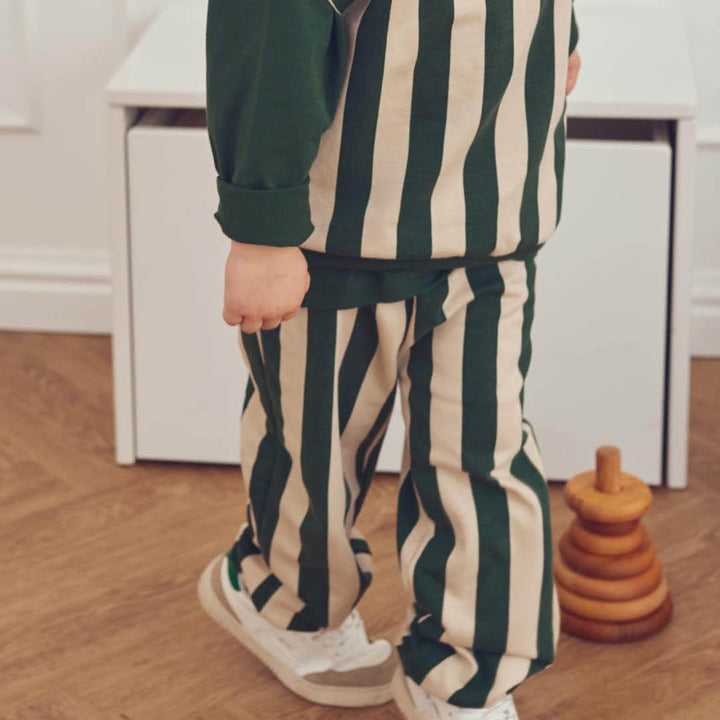 müsli Stripe Sweat Pants Pants Oak/ Forest green 690000335