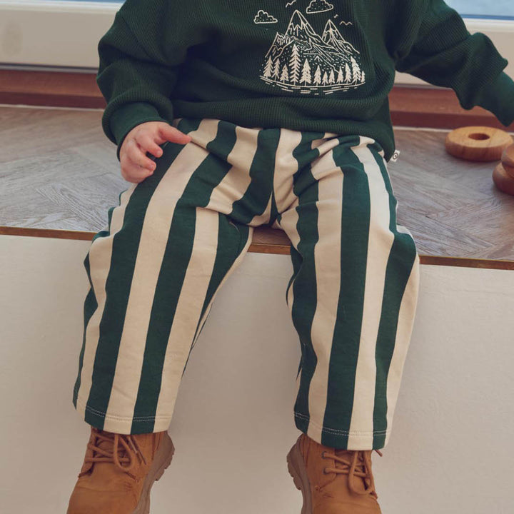 müsli Stripe Sweat Pants Baby Pants Oak/ Forest green 690000335
