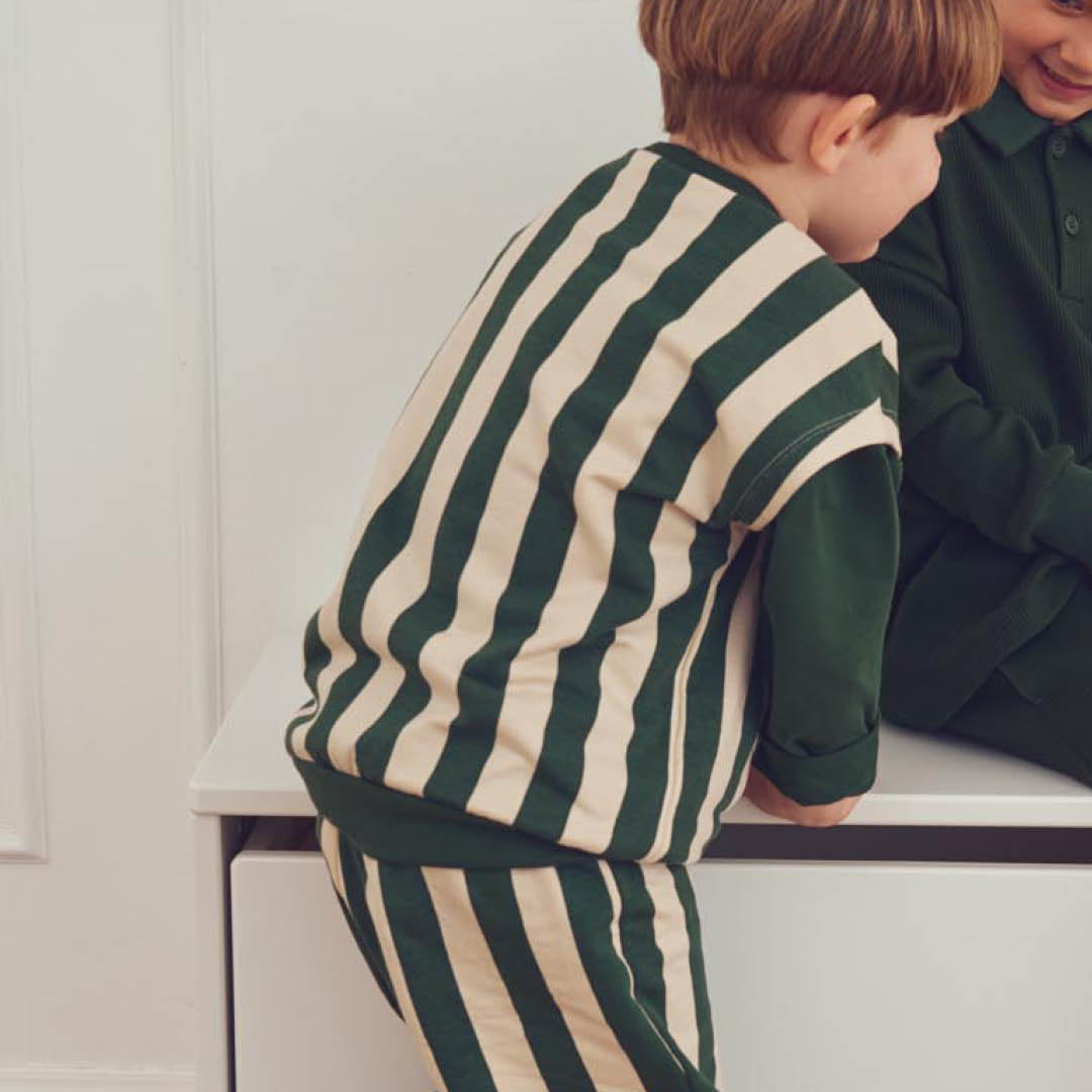 müsli Stripe Sweat Vest L_S Tee Oak/ Forest green 690000335