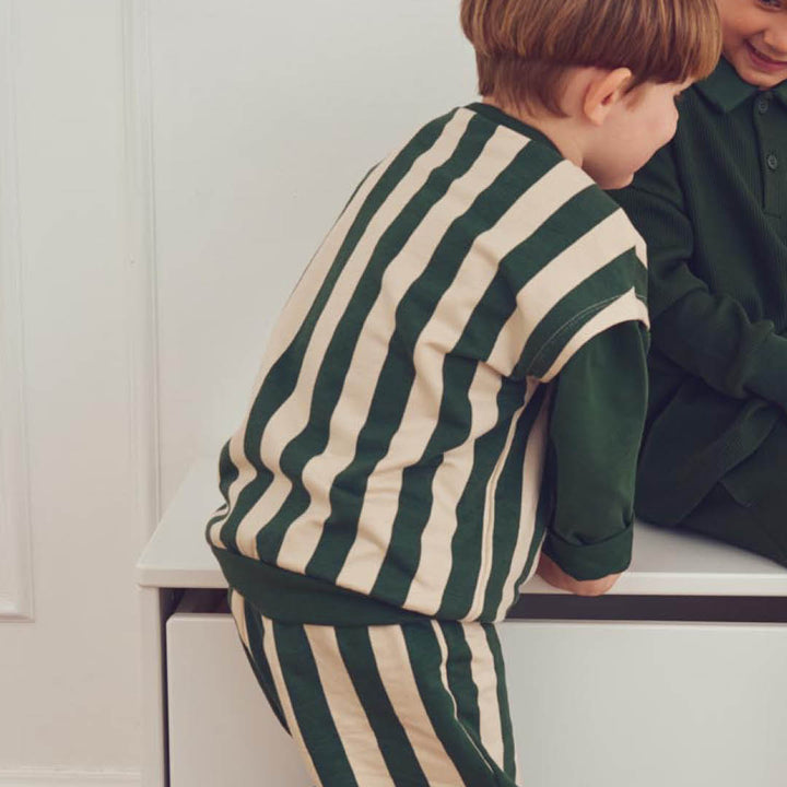 müsli Stripe Sweat Vest L_S Tee Oak/ Forest green 690000335