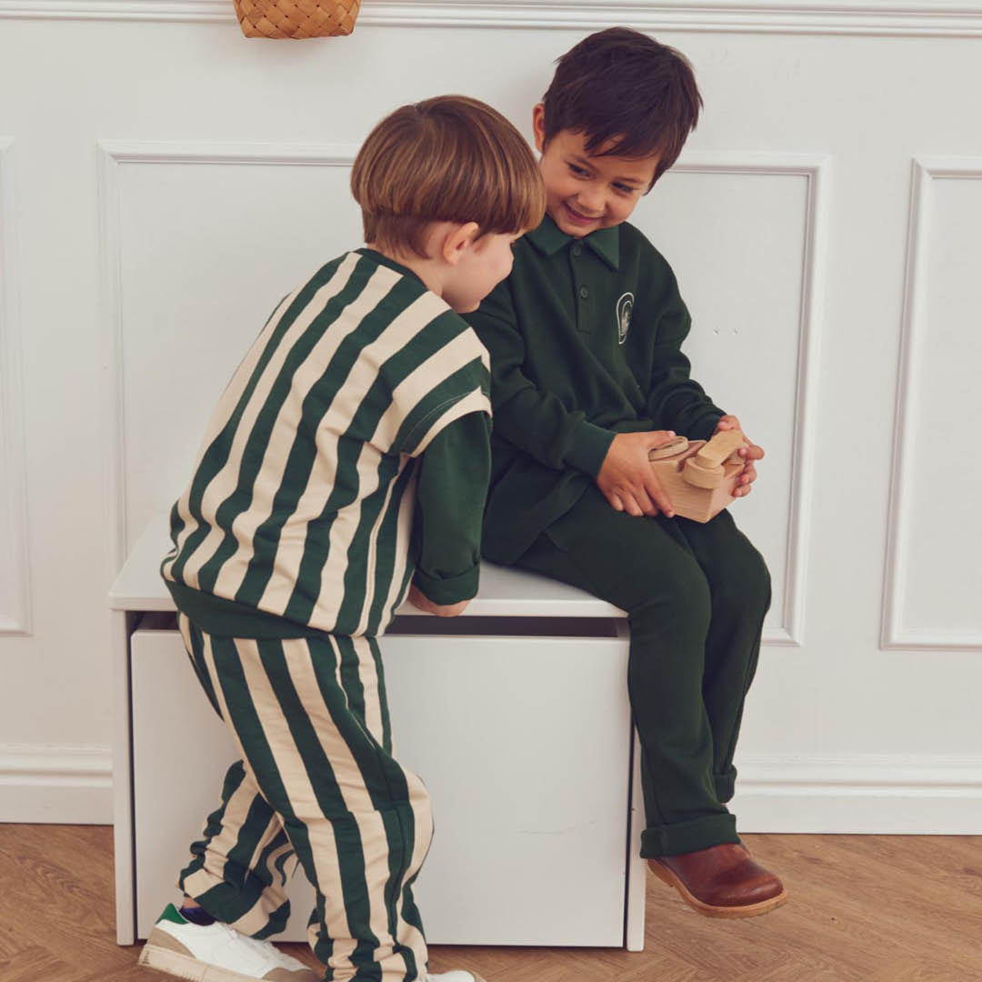 müsli Stripe Sweat Vest L_S Tee Oak/ Forest green 690000335