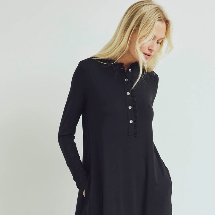 Conservandum TENCEL collar dress Dress Black 019400706