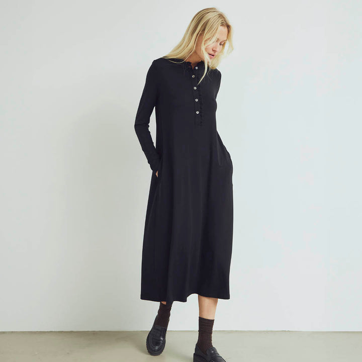 Conservandum TENCEL collar dress Dress Black 019400706