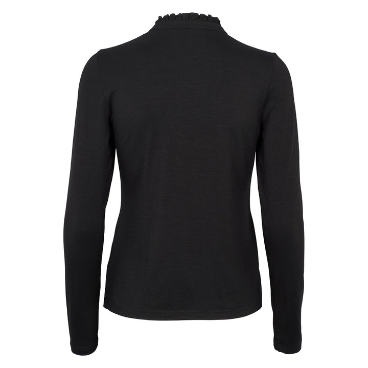 Conservandum TENCEL frill collar top S_S Tee Black 019400706