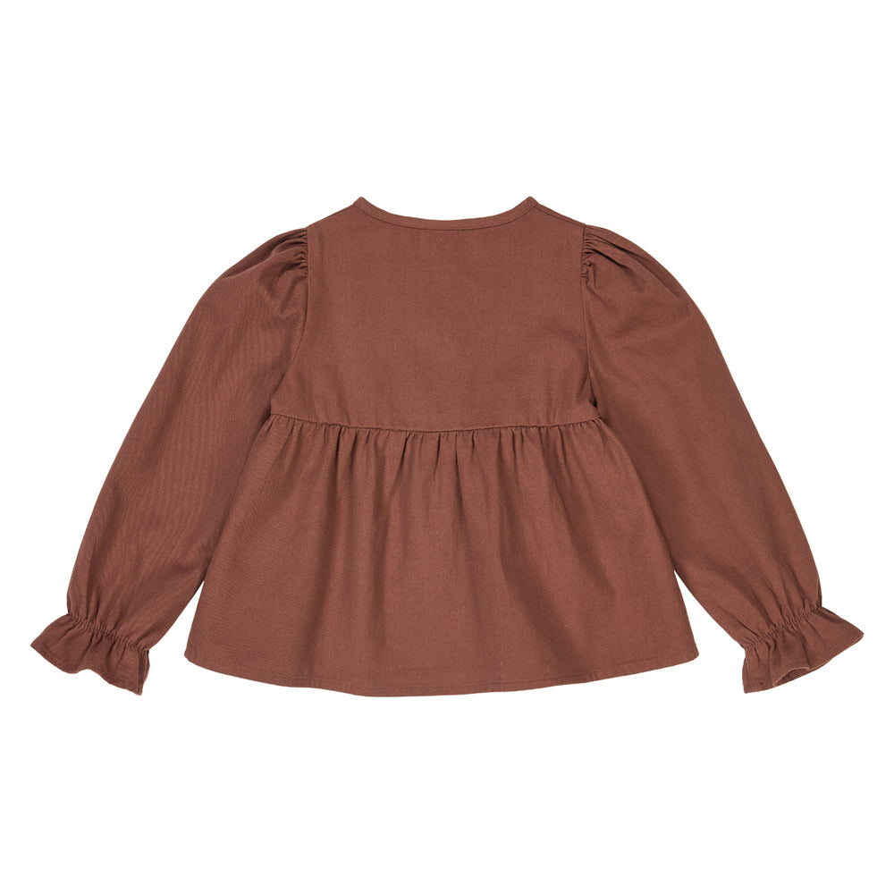 müsli TWILL frill shirt L_S Tee Root 019122804