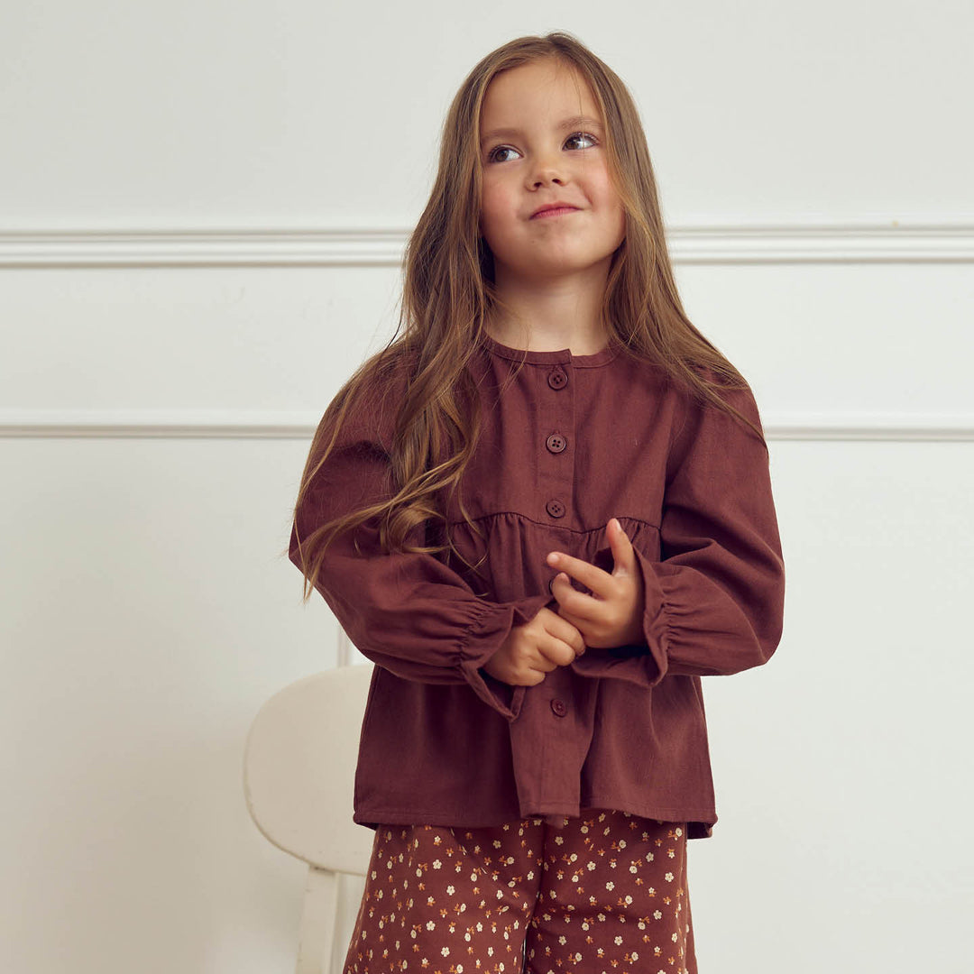 müsli TWILL frill shirt L_S Tee Root 019122804