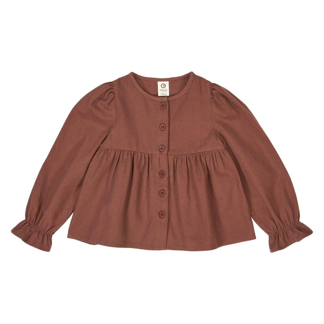 müsli TWILL frill shirt L_S Tee Root 019122804