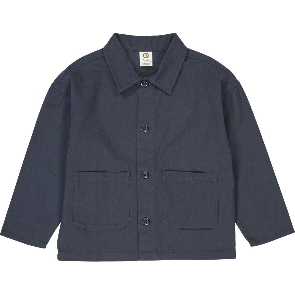 müsli TWILL jacket L_S Tee Night blue 019402301