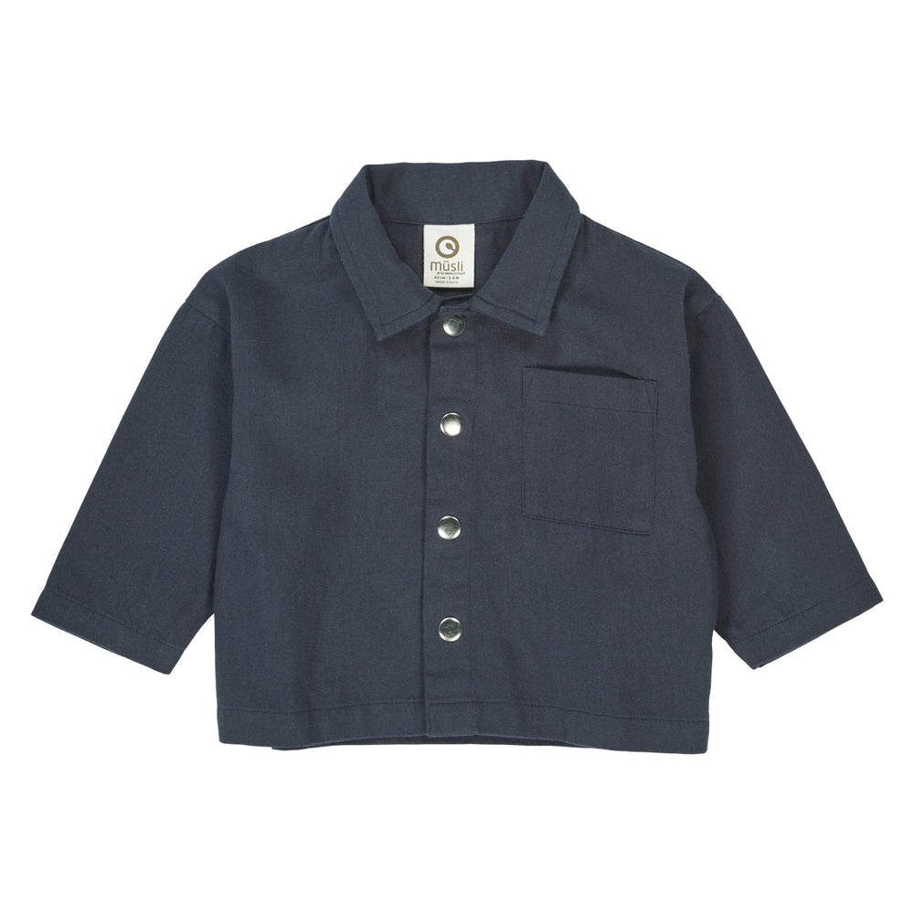 müsli TWILL shirt L_S Tee Night blue 019402301