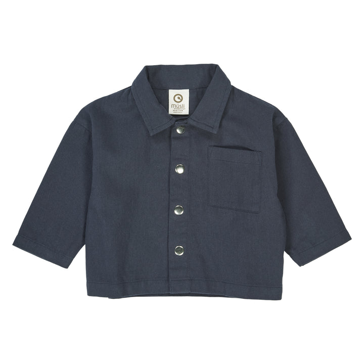 müsli TWILL shirt L_S Tee Night blue 019402301
