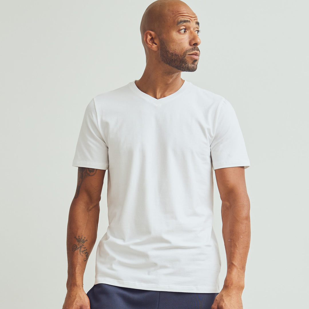 Conservandum V-neck T-shirt S_S Tee White 011060102