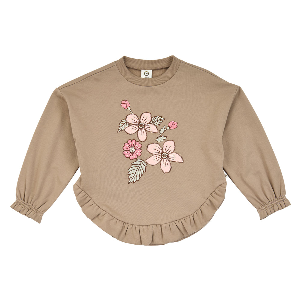 müsli Velora Frill Sweatshirt L_S Tee Walnut 017080802