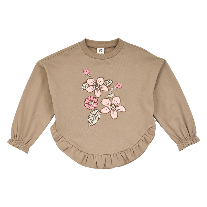 müsli Velora Frill Sweatshirt L_S Tee Walnut 017080802