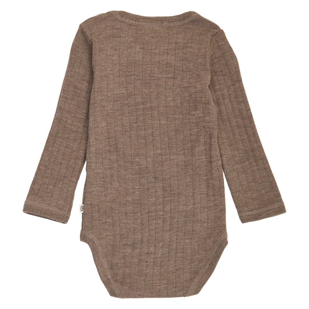 müsli WOOLLY RIB body in merino wool Bodystockings Walnut melange 821000012