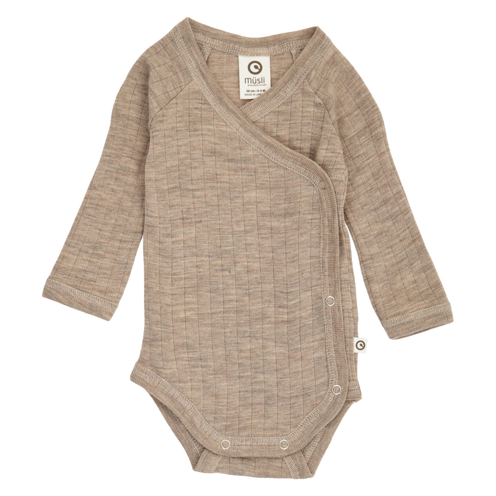 müsli WOOLLY RIB body with cross closure Bodystockings Balsam melange 821000011
