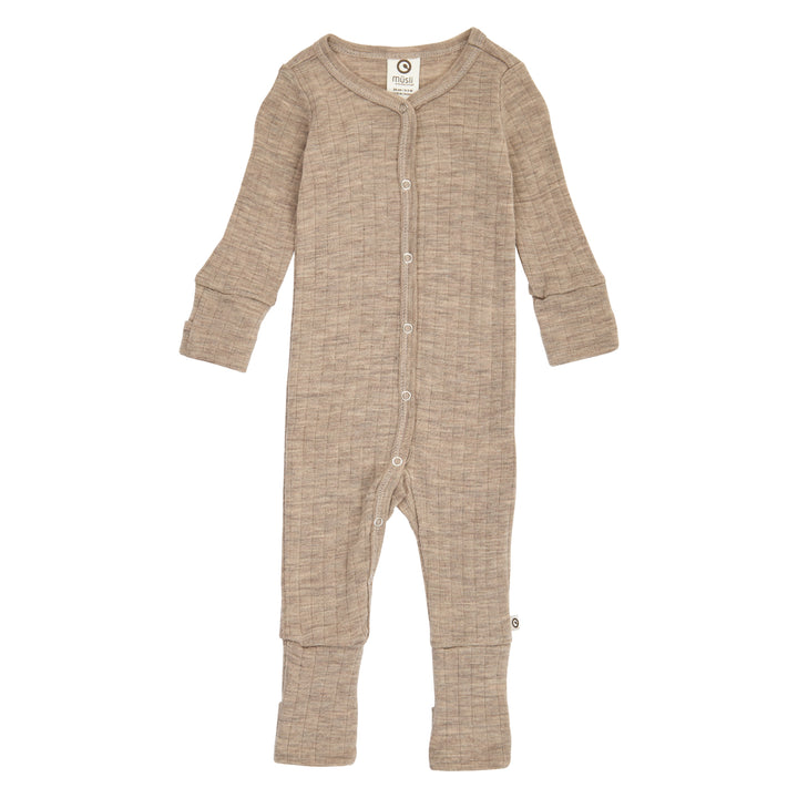 müsli WOOLLY RIB bodysuit with feet Bodystockings Balsam melange 821000011