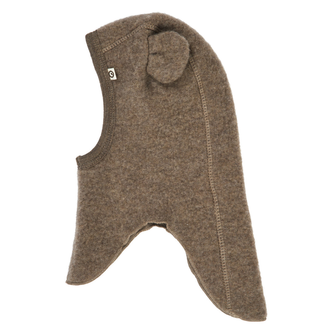 müsli WOOLLY balaclava in merinowool fleece Headwear Walnut melange 821000012