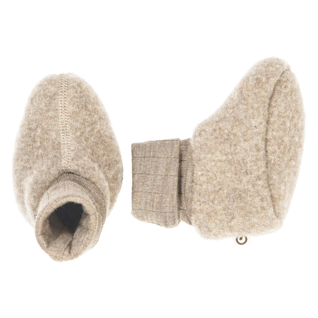 müsli WOOLLY booties in merino wool fleece Wool Balsam melange 821000011