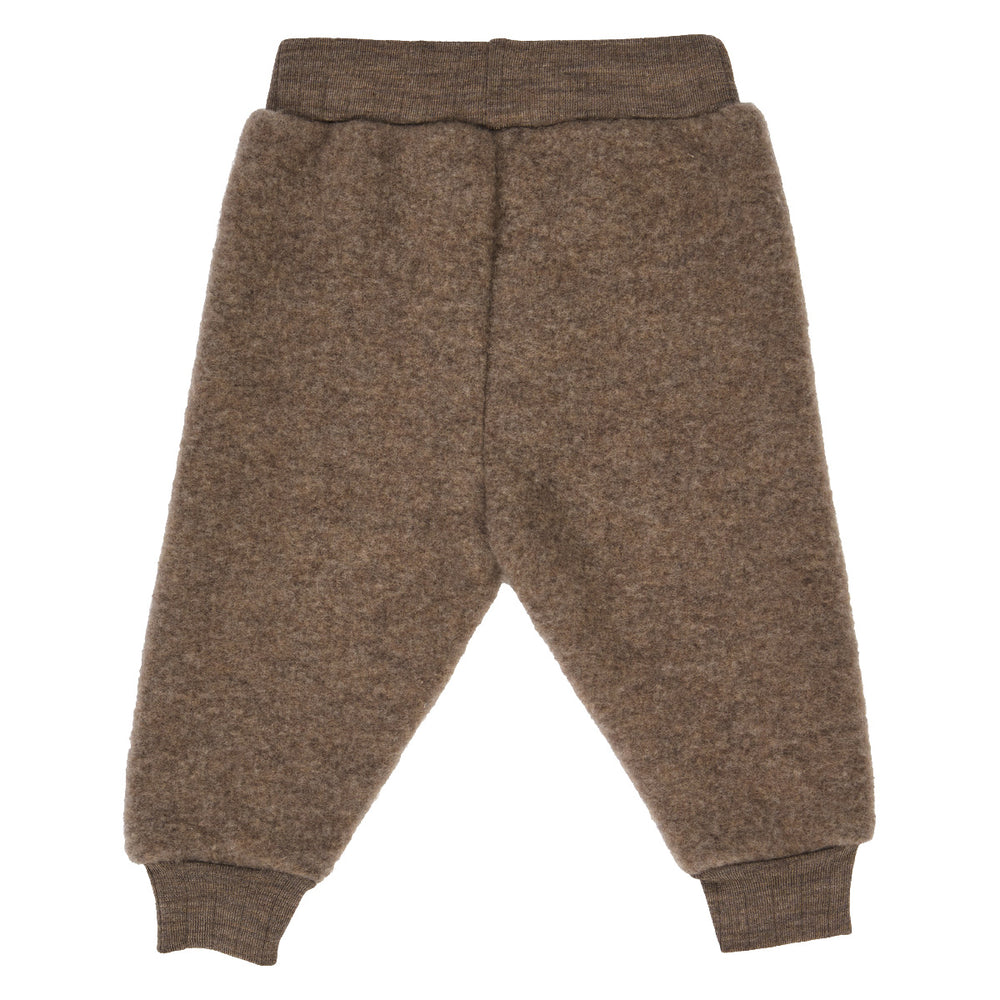 müsli WOOLLY pants in merino wool fleece Pants Walnut melange 821000012