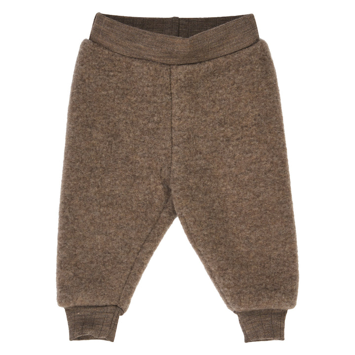 müsli WOOLLY pants in merino wool fleece Pants Walnut melange 821000012