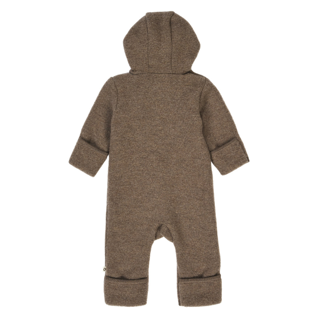 müsli WOOLLY suit in merino wool fleece Bodystockings Walnut melange 821000012