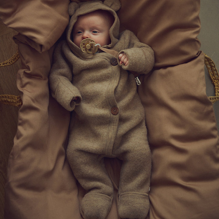 müsli WOOLLY suit in merino wool fleece Bodystockings Walnut melange 821000012
