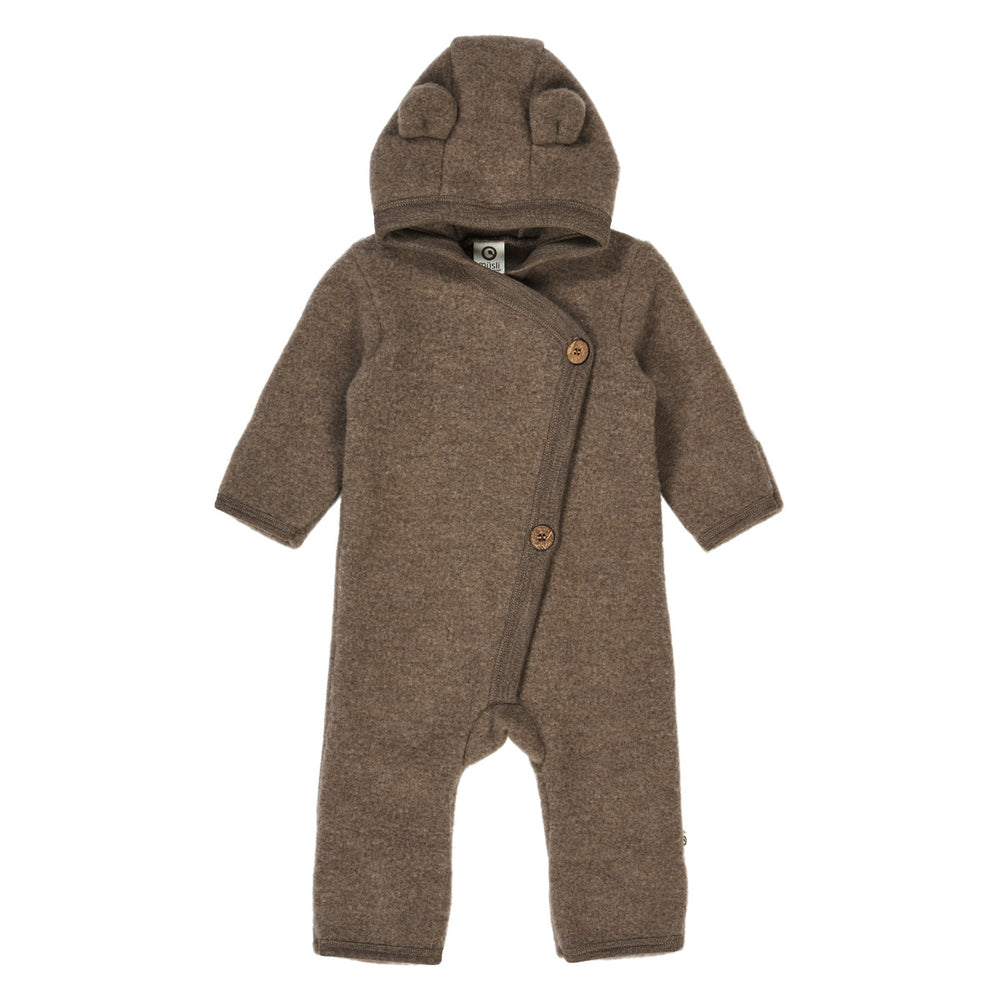 müsli WOOLLY suit in merino wool fleece Bodystockings Walnut melange 821000012