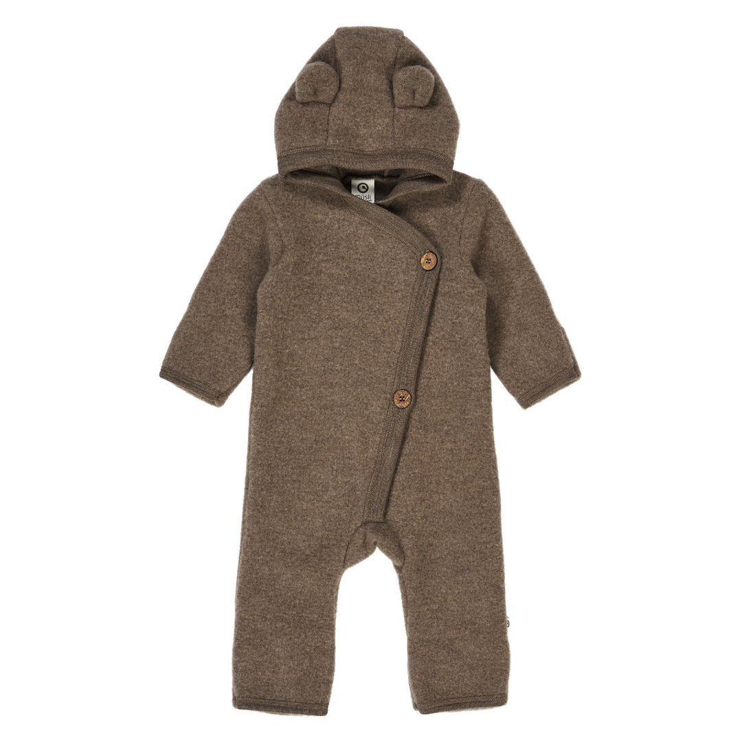 müsli WOOLLY suit in merino wool fleece Bodystockings Walnut melange 821000012