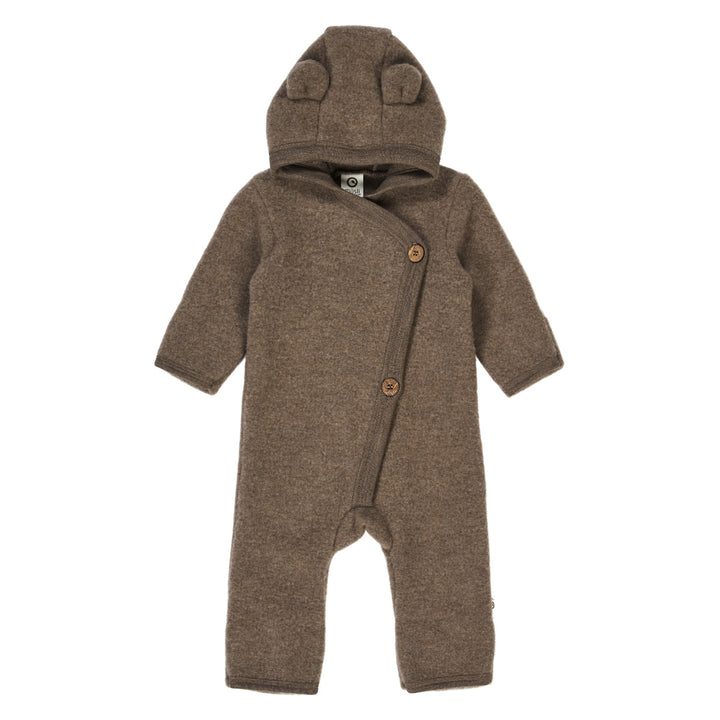 müsli WOOLLY suit in merino wool fleece Bodystockings Walnut melange 821000012