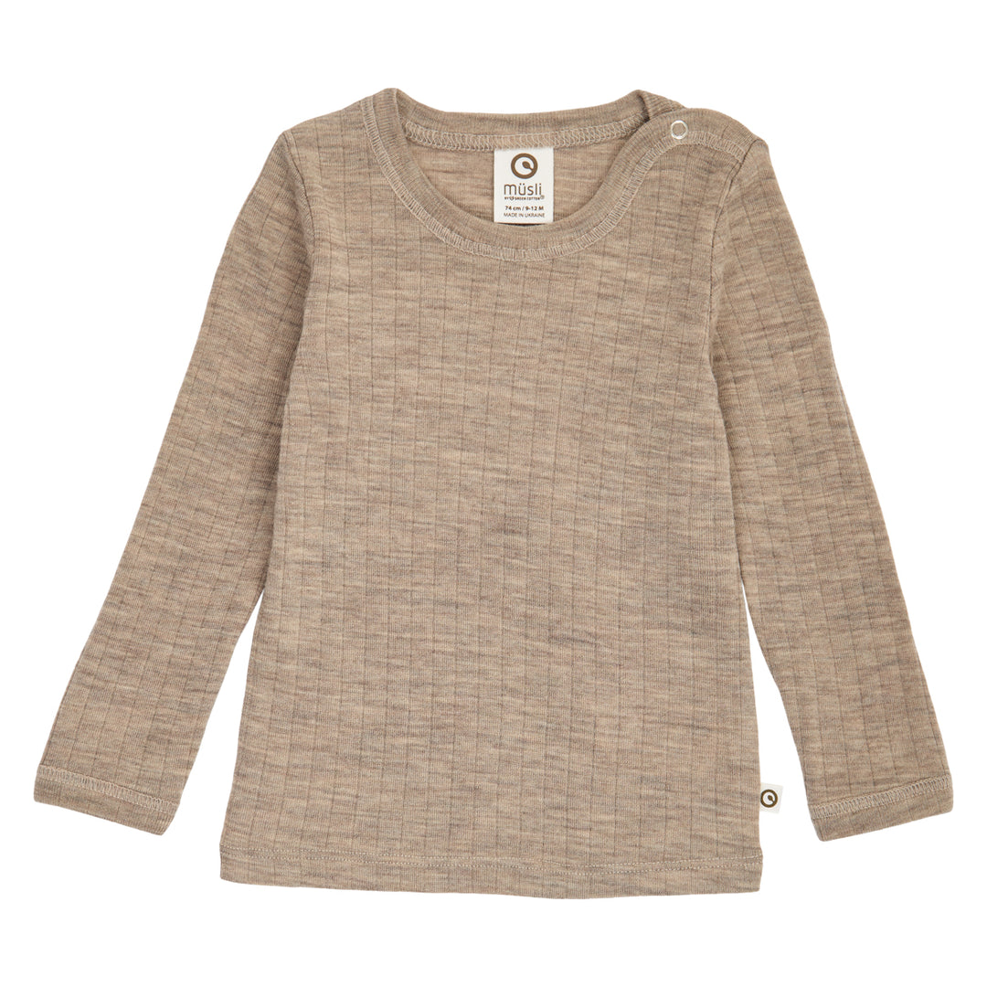 müsli WOOLLY top in merinowool L_S Tee Balsam melange 821000011