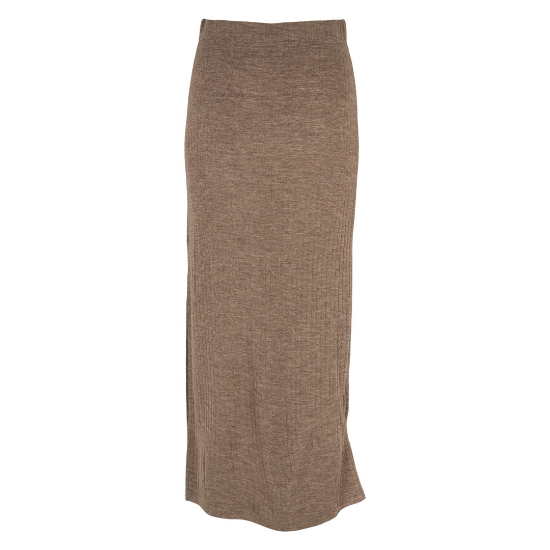 Conservandum WOOL RIB slit skirt Skirts Walnut melange 821000012