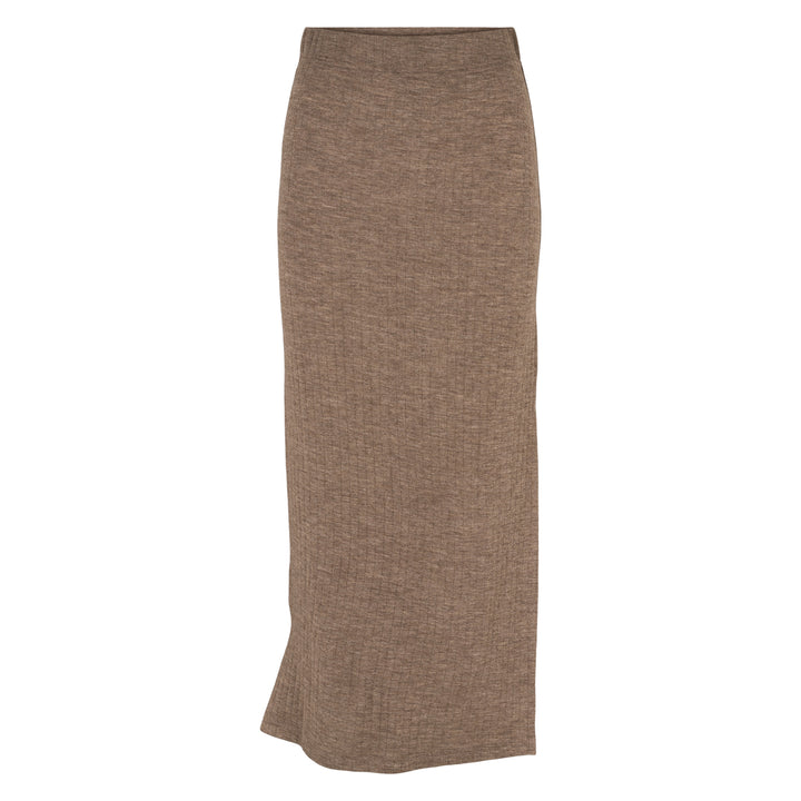 Conservandum WOOL RIB slit skirt Skirts Walnut melange 821000012