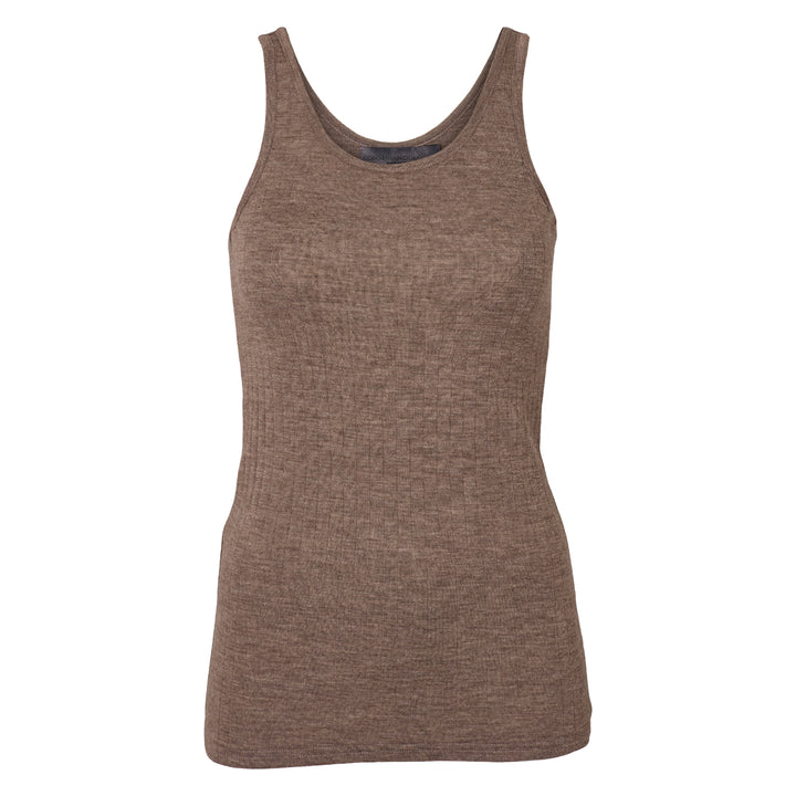 Conservandum WOOL RIB top S_S Tee Walnut melange 821000012