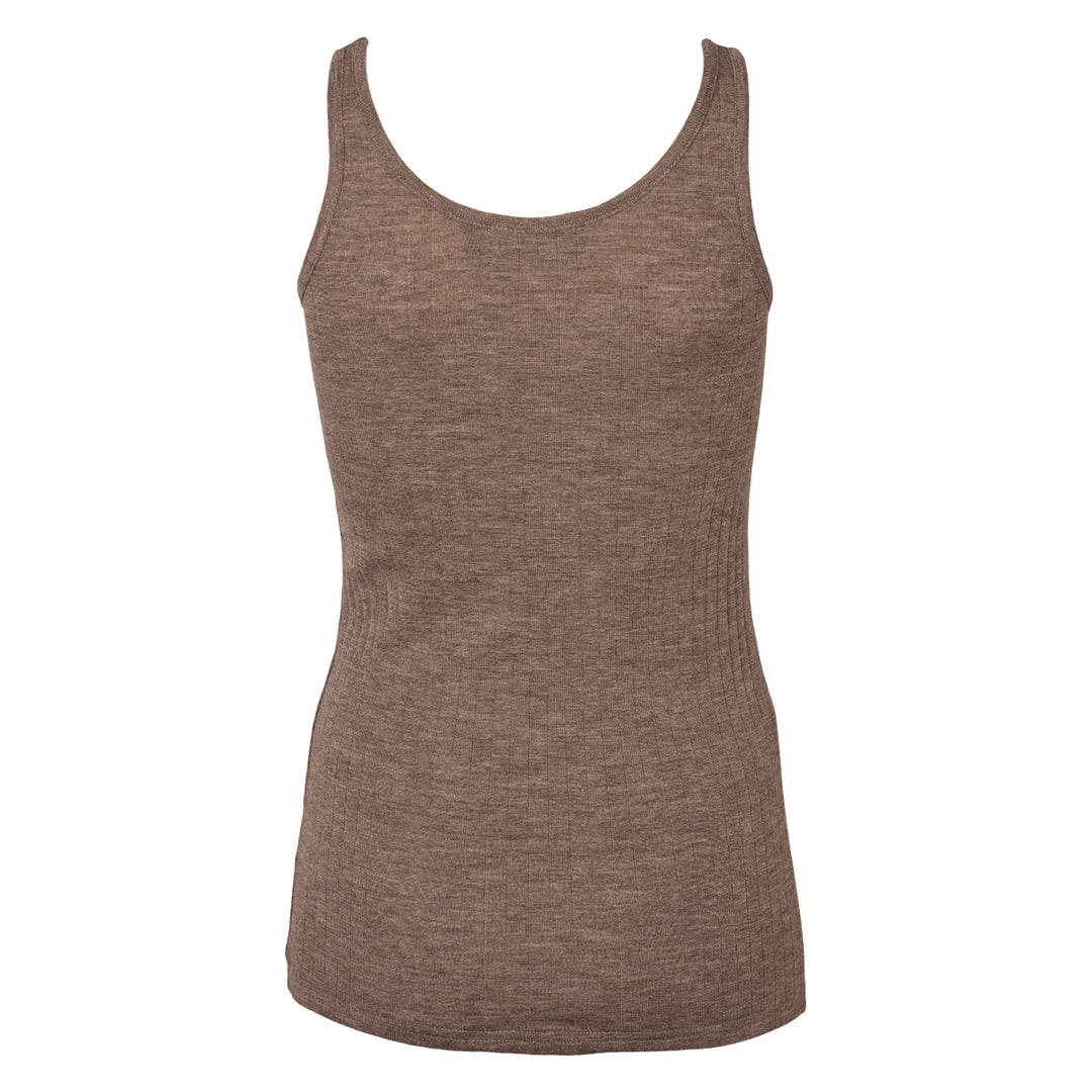 Conservandum WOOL RIB top S_S Tee Walnut melange 821000012