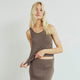 Conservandum WOOL RIB top S_S Tee Walnut melange 821000012