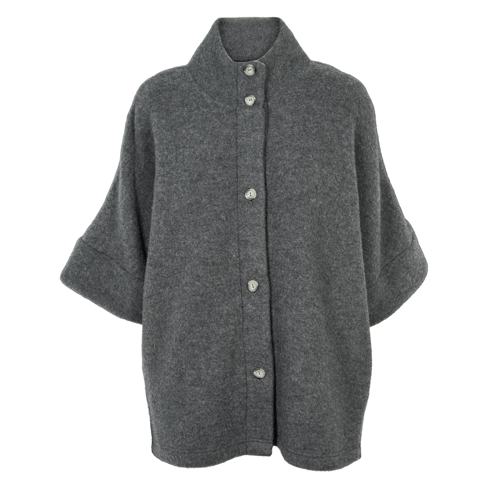 Conservandum WOOL fleece cape jacket in merinowool Sweatshirt Dark grey 892000011