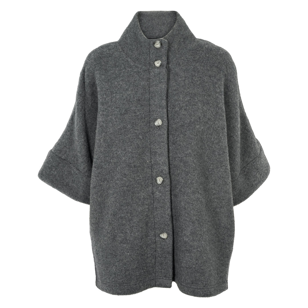 Conservandum WOOL fleece cape jacket in merinowool Sweatshirt Dark grey 892000011