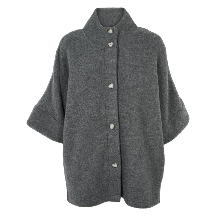 Conservandum WOOL fleece cape jacket in merinowool Sweatshirt Dark grey 892000011