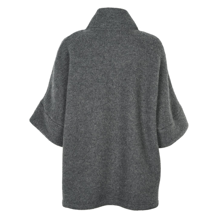 Conservandum WOOL fleece cape jacket in merinowool Sweatshirt Dark grey 892000011