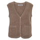 Conservandum WOOL fleece pocket vest Cardigan Walnut melange 821000012