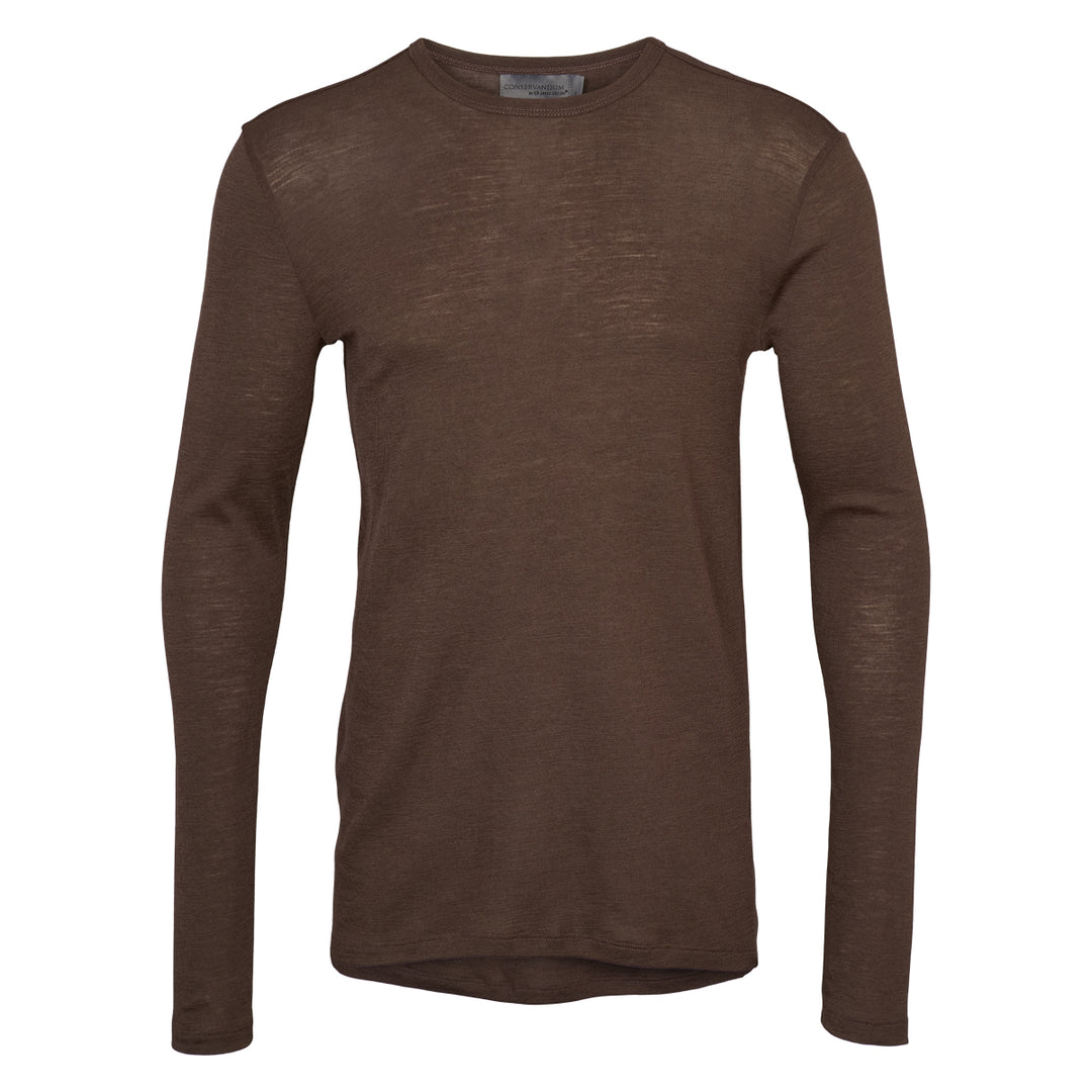Conservandum WOOL long sleeve top L_S Tee Brown 422017200