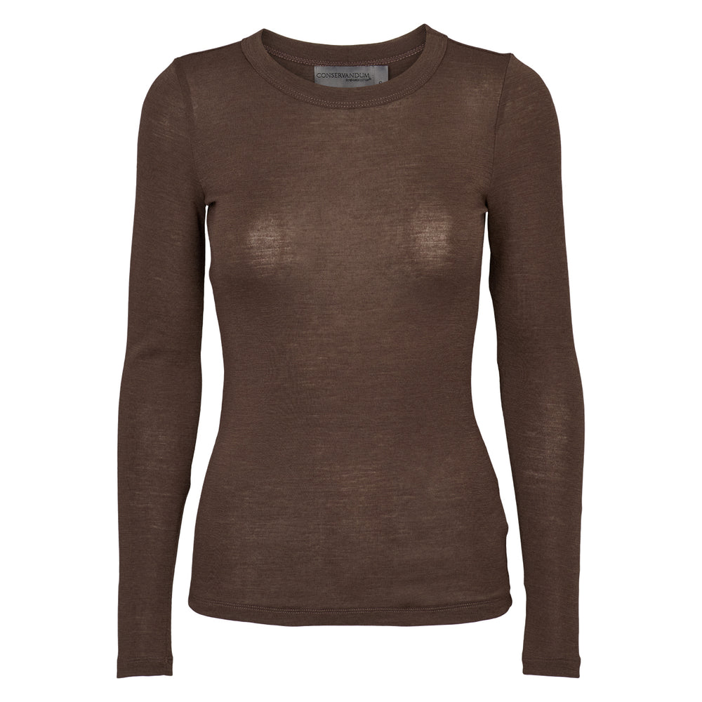 Conservandum WOOL longsleeve top L_S Tee Brown 422017200