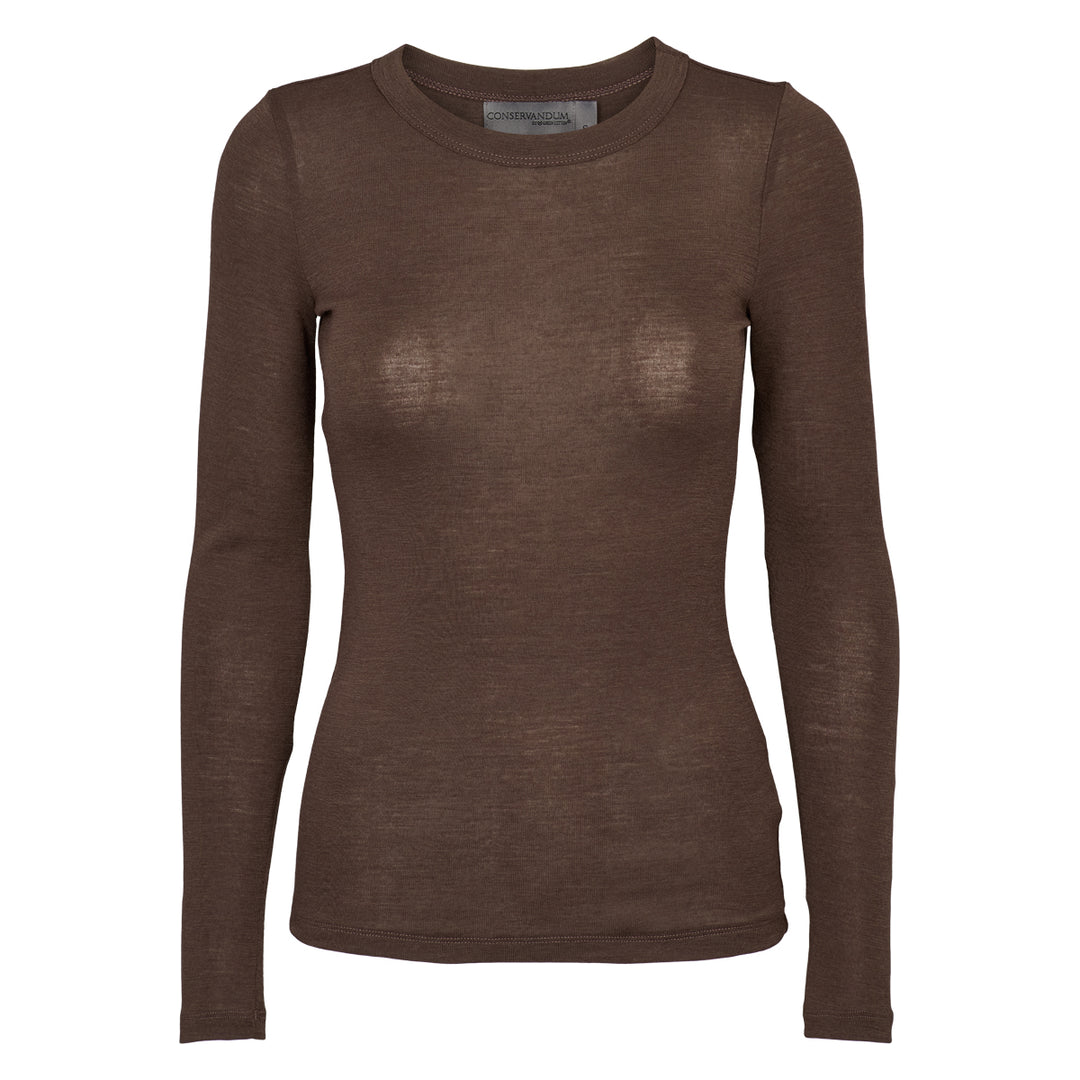 Conservandum WOOL longsleeve top L_S Tee Brown 422017200