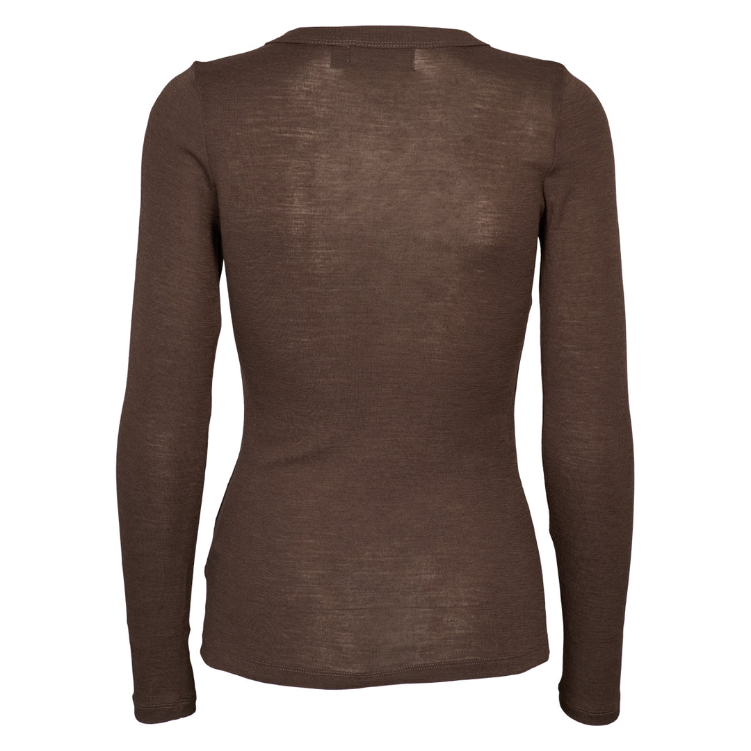 Conservandum WOOL longsleeve top L_S Tee Brown 422017200